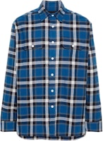 Givenchy Blue Checkered Long-Sleeve Casual Shirt BM60Y414Z0-400 Givenchy Blue Checkered Long-Sleeve Casual Shirt BM60Y414Z0-400