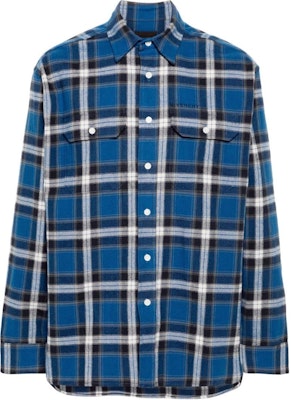 ジバンシィ ブルーチェック 長袖カジュアルシャツ BM60Y414Z0-400 Buy ジバンシィ ブルーチェック 長袖カジュアルシャツ BM60Y414Z0-400