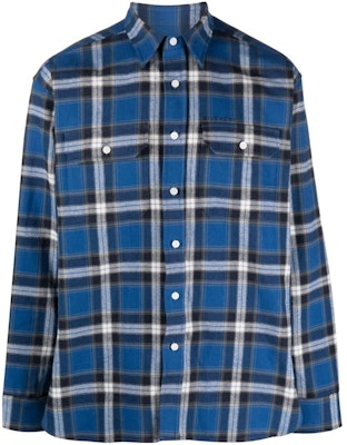 ジバンシィ ブルーチェック 長袖カジュアルシャツ BM60Y414Z0-400 Order ジバンシィ ブルーチェック 長袖カジュアルシャツ BM60Y414Z0-400