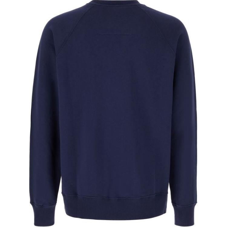 Lookbook GIVENCHY  Blue Crewneck Pullover Sweatshirt with Logo Print. BMJ0MC3YL0-420