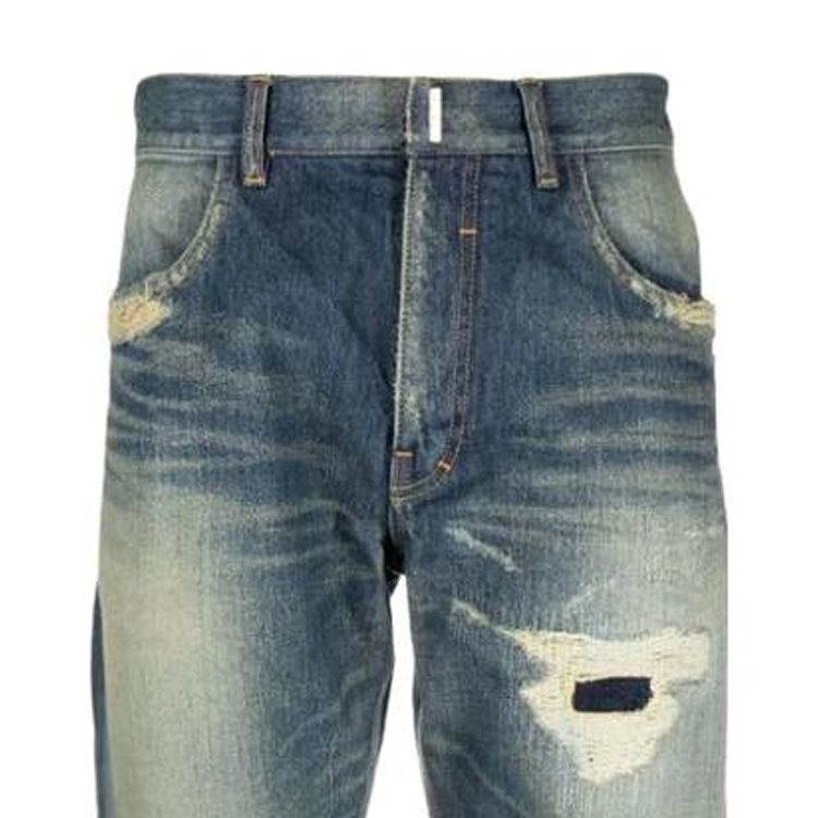 Lookbook Givenchy Jeans Biru Distressed Zipper Straight-Leg. BM50UY50VP-452