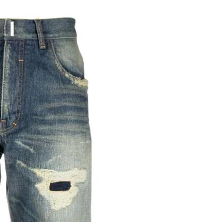 Shop Givenchy Jeans Biru Distressed Zipper Straight-Leg. BM50UY50VP-452