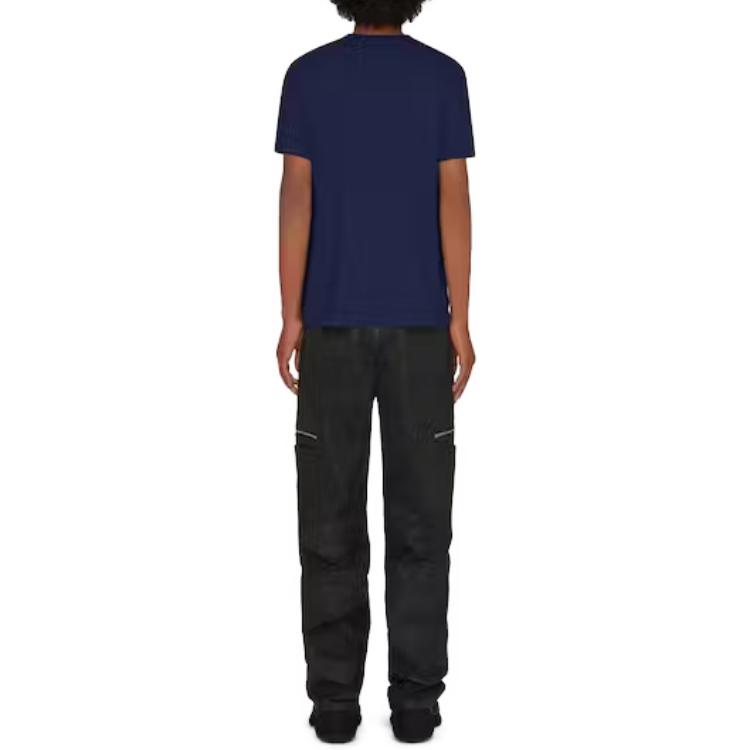 Shop Camiseta Givenchy Cuello Redondo Logo Azul. BM714R3Y6B-410