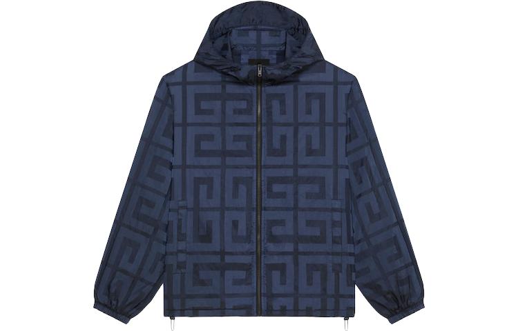 Order ジバンシィ ブルーロゴプリント フルジップ フーディージャケット BM011314UD410