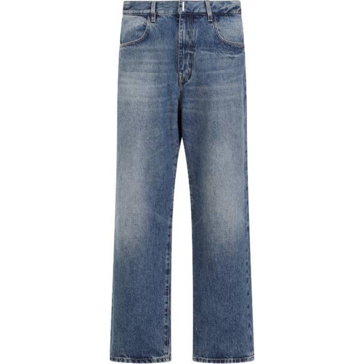 Givenchy  Blue Loose Fit Straight Denim Jeans with Zipper Fly and Pockets BM51E35Y99-415
