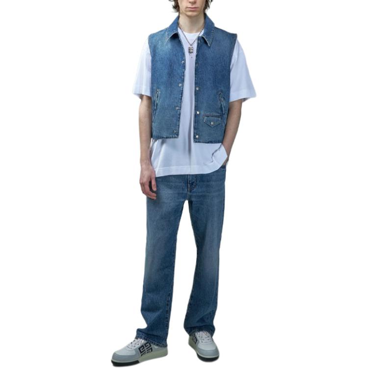 Givenchy  Blue Loose Fit Straight Denim Jeans with Zipper Fly and Pockets BM51E35Y99-415 圖 3