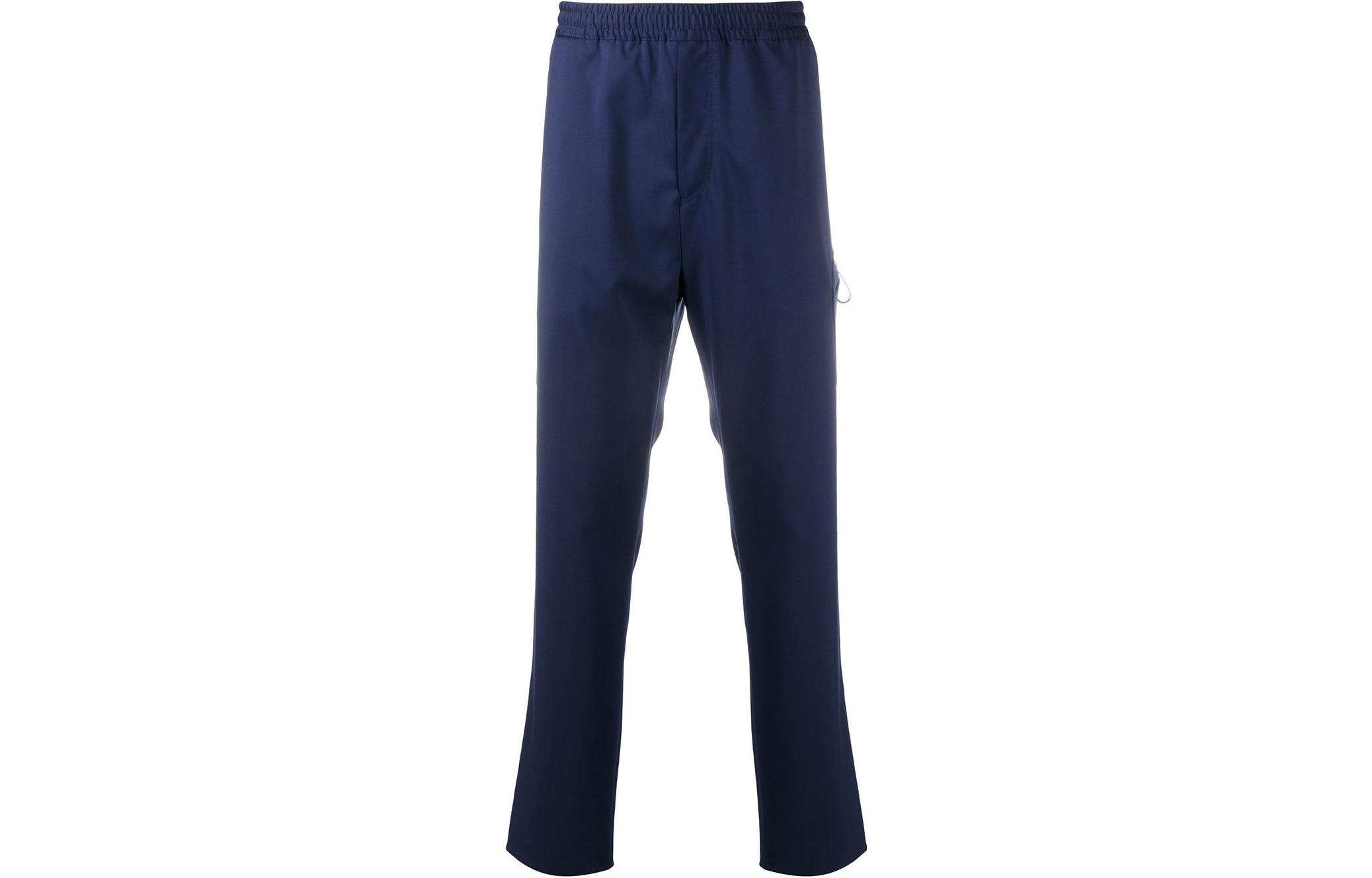 Givenchy  Blue Solid Drawstring Elastic Waist Straight Knit Sweatpants BM50KT12ZQ-499