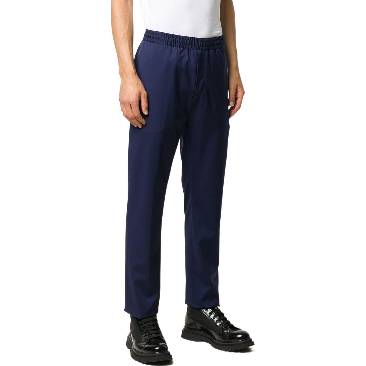 Purchase ジバンシィ ブルー ソリッド ドローストリング ストレート ニット スウェットパンツ BM50KT12ZQ-499