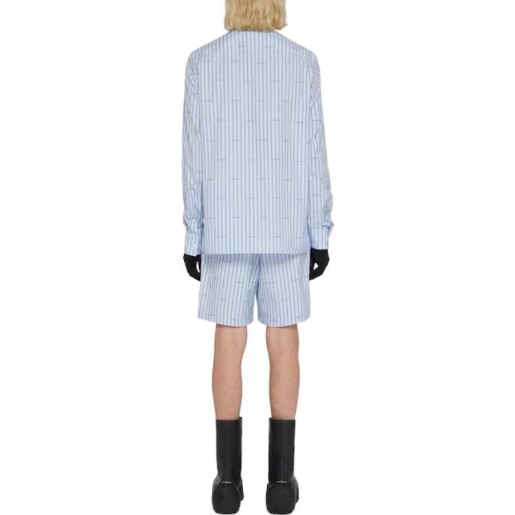 Shop Givenchy Kemeja Lengan Panjang Garis Biru dengan Cetakan Huruf BM60WA14P5-453
