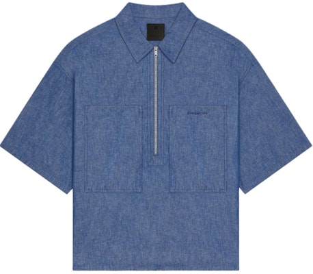 GIVENCHY Baju Biru Berkolar Zip Lengan Pendek. BM610H5YAP-452 Buy GIVENCHY Baju Biru Berkolar Zip Lengan Pendek. BM610H5YAP-452