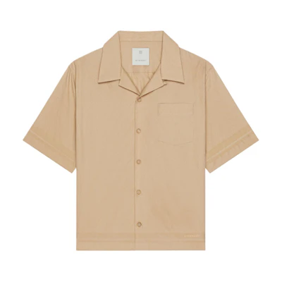Givenchy Boxy Fit 4G Cotton Short Sleeve Shirt in Light Brown. BM611815LQ-250