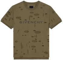 Givenchy Brown Distressed Letter Print Short-Sleeve T-Shirt. BM716N3Y8Y-305 Givenchy Brown Distressed Letter Print Short-Sleeve T-Shirt. BM716N3Y8Y-305
