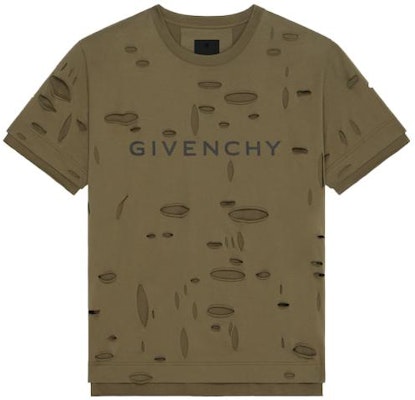 Givenchy Coklat T-Shirt Lengan Pendek Cetak Huruf Distress. BM716N3Y8Y-305 Order Givenchy Coklat T-Shirt Lengan Pendek Cetak Huruf Distress. BM716N3Y8Y-305