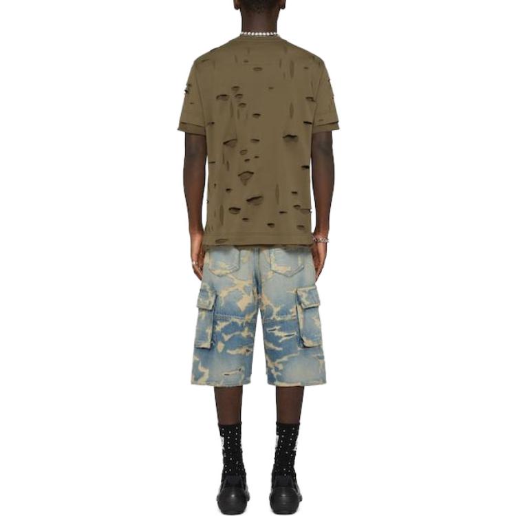 Shop Givenchy Coklat T-Shirt Lengan Pendek Cetak Huruf Distress. BM716N3Y8Y-305