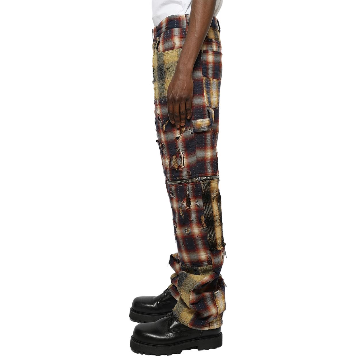 Purchase 纪梵希 棕色中腰格纹直筒休闲裤 BM51BJ5Y7H-960