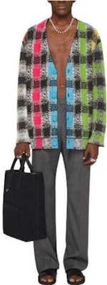 ジバンシィ チェック柄 Vネック 長袖 ニット カーディガン - マルチカラー BM90NV4YEW-960 Lookbook ジバンシィ チェック柄 Vネック 長袖 ニット カーディガン - マルチカラー BM90NV4YEW-960