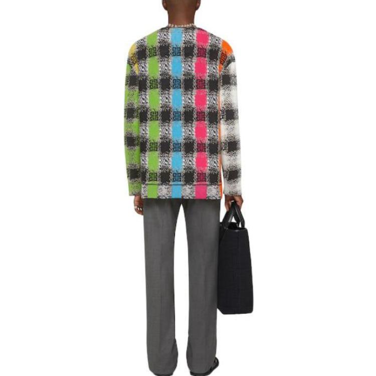 Shop ジバンシィ チェック柄 Vネック 長袖 ニット カーディガン - マルチカラー BM90NV4YEW-960