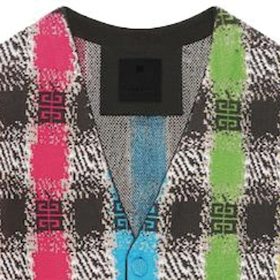 ジバンシィ チェック柄 Vネック 長袖 ニット カーディガン - マルチカラー BM90NV4YEW-960 Details for ジバンシィ チェック柄 Vネック 長袖 ニット カーディガン - マルチカラー BM90NV4YEW-960