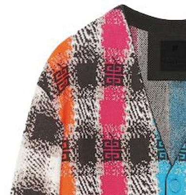 ジバンシィ チェック柄 Vネック 長袖 ニット カーディガン - マルチカラー BM90NV4YEW-960 Sizing ジバンシィ チェック柄 Vネック 長袖 ニット カーディガン - マルチカラー BM90NV4YEW-960