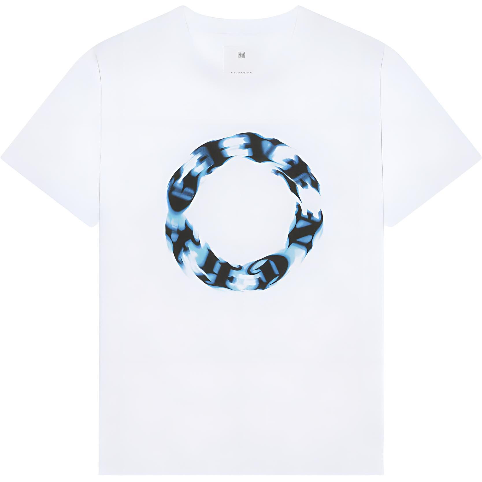 Givenchy  Crewneck Graphic Print Short Sleeve T-Shirt White BM716N3YFF-100