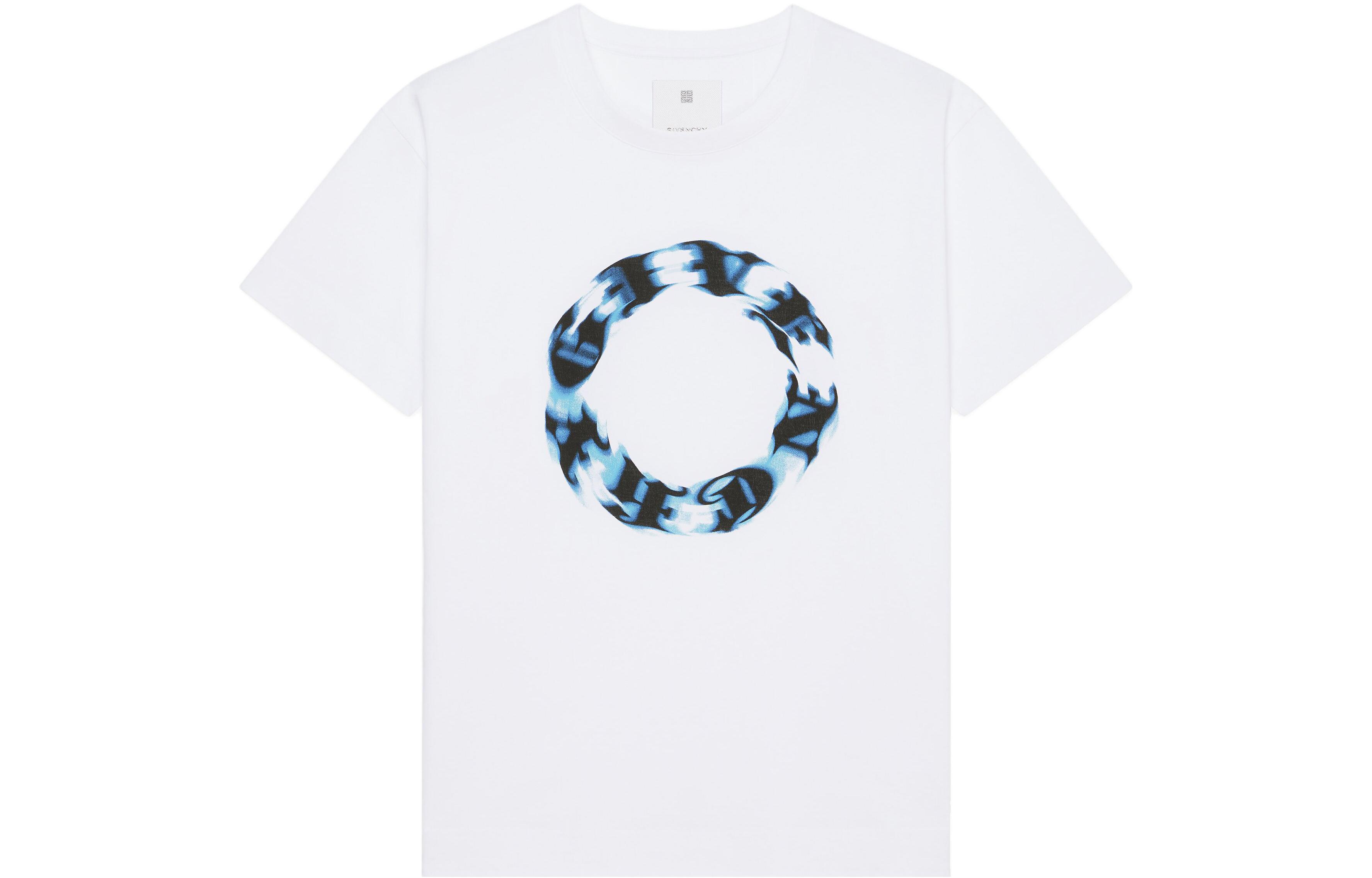 Order Camiseta Blanca Givenchy Cuello Redondo Manga Corta con Estampado Gráfico BM716N3YFF-100