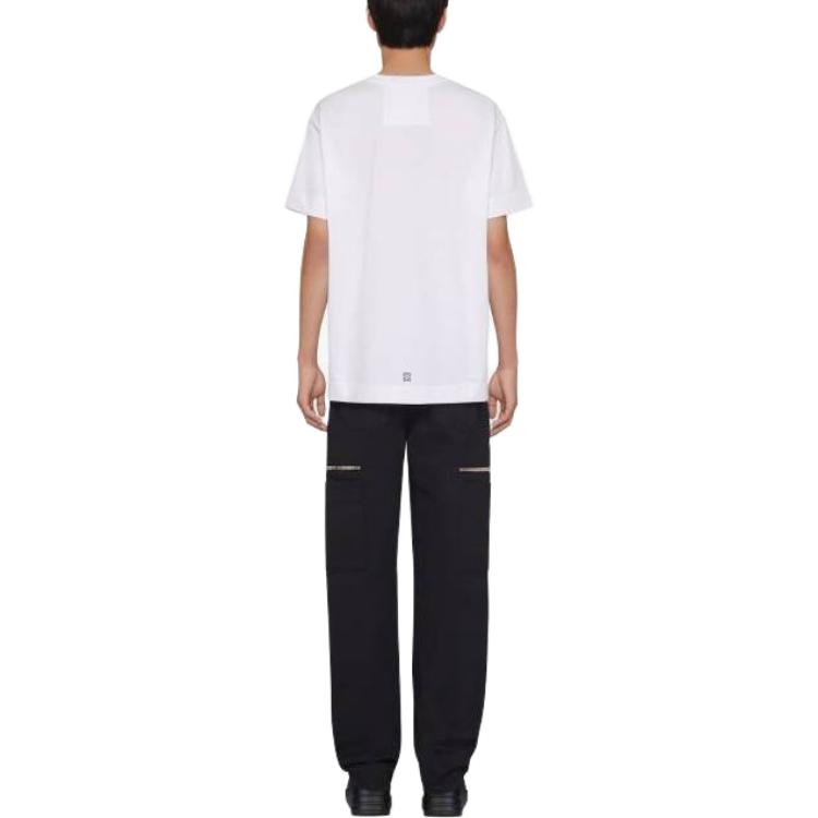 Shop Camiseta Blanca Givenchy Cuello Redondo Manga Corta con Estampado Gráfico BM716N3YFF-100