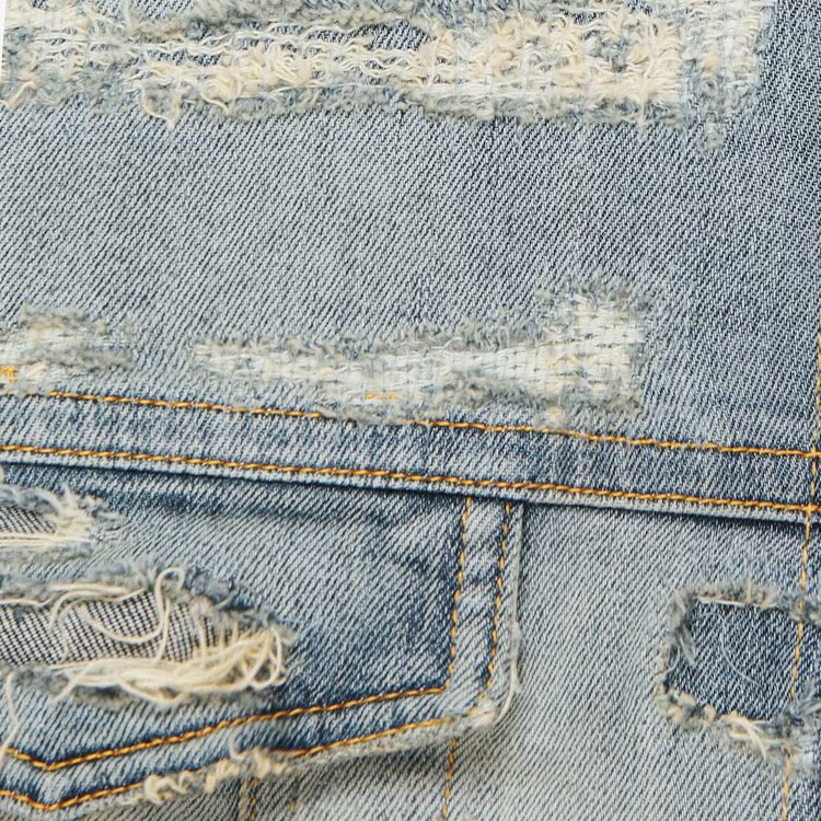 Sizing GIVENCHY Chaqueta Vaquera Casual Azul Claro con Cremallera Desgastada BM012N5Y6T-452