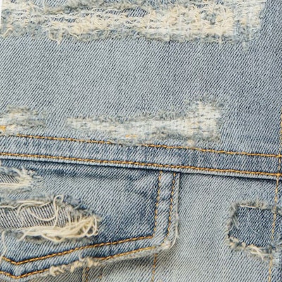 GIVENCHY Chaqueta Vaquera Casual Azul Claro con Cremallera Desgastada BM012N5Y6T-452 Sizing GIVENCHY Chaqueta Vaquera Casual Azul Claro con Cremallera Desgastada BM012N5Y6T-452