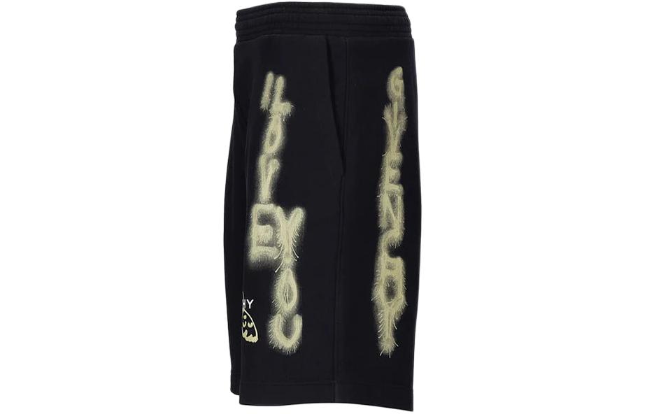 Shop GIVENCHY  Elastic Waist Printed Casual Shorts Black BM51863YH6-001