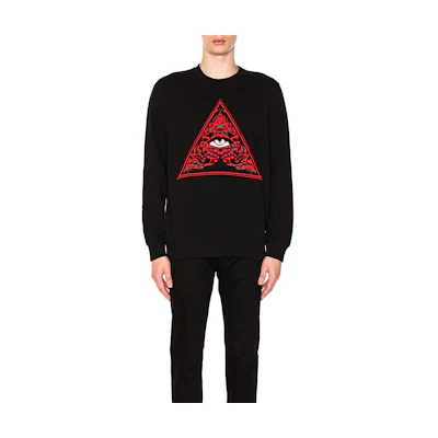 GIVENCHY Embroidered Eyes Crew Neck Sweatshirt Black 17F7345653-001