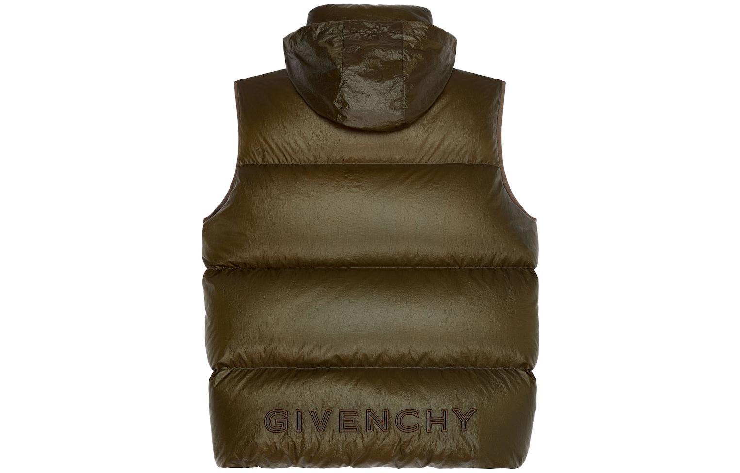 GIVENCHY  FW22 Solid Color Hooded Zip Puffer Vest Military Green BM00YM1445-309 圖 3