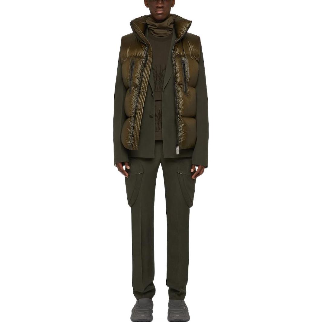 GIVENCHY  FW22 Solid Color Hooded Zip Puffer Vest Military Green BM00YM1445-309 圖 4