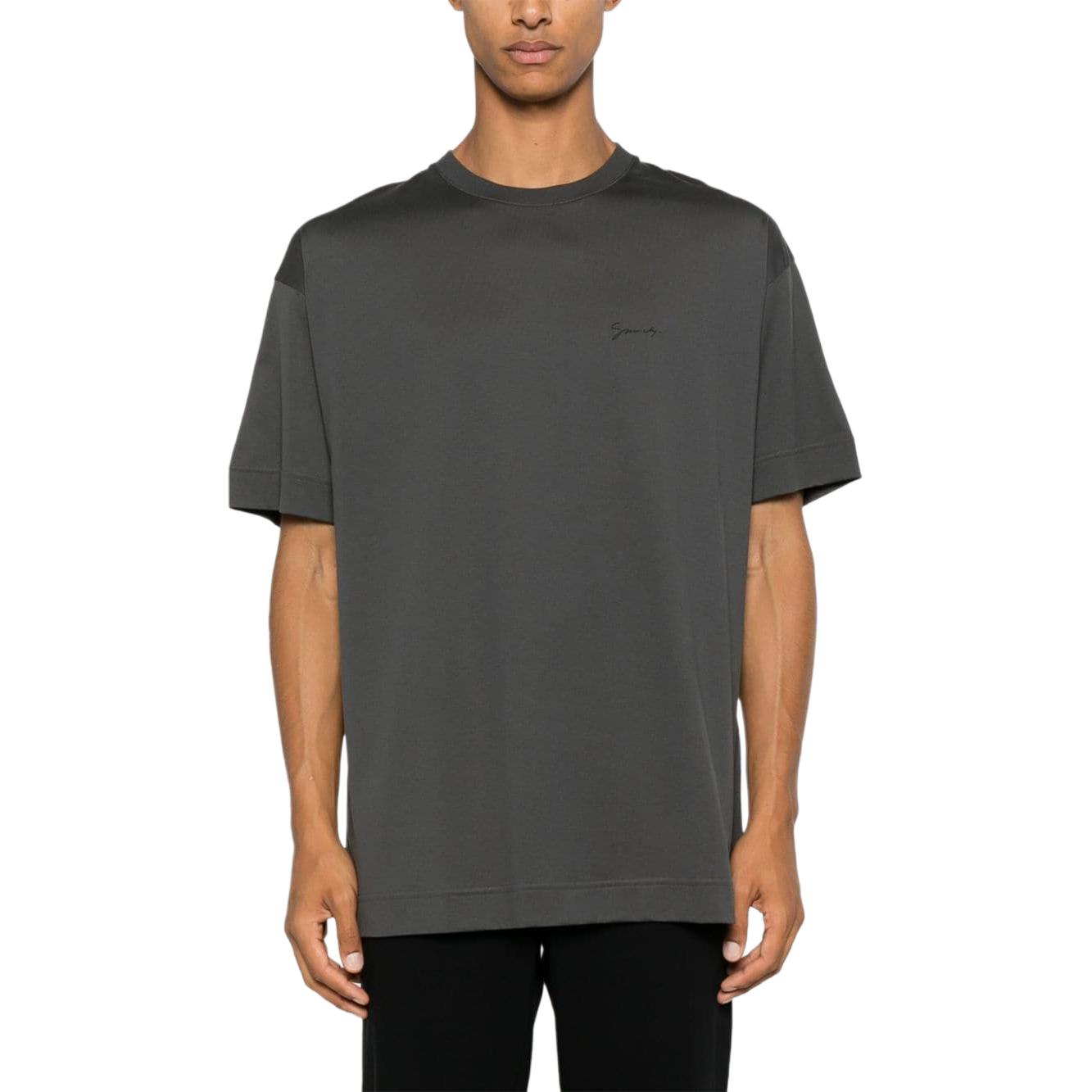 Lookbook GIVENCHY 圖案印花灰色圓領短袖T恤 BM71JA3YNZ-025