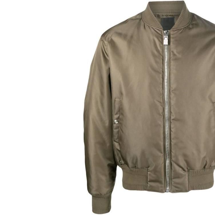 Sizing GIVENCHY 綠色字母印花拉鍊外套 BM012F14JD-305