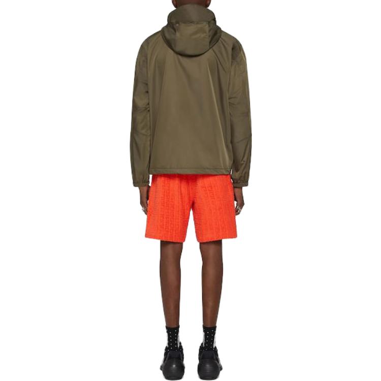 Shop Givenchy 綠色字母印花拉鍊夾克 BM011313YT-309