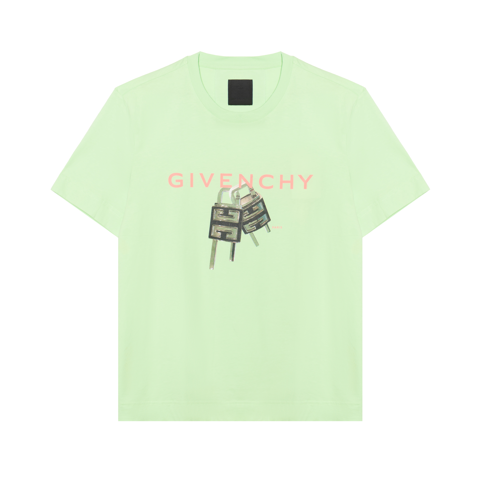 Givenchy  Green Logo Letter Print Crew Neck T-Shirt. BM716G3YBC-322