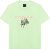 Givenchy Green Logo Letter Print Crew Neck T-Shirt. BM716G3YBC-322 Givenchy Green Logo Letter Print Crew Neck T-Shirt. BM716G3YBC-322