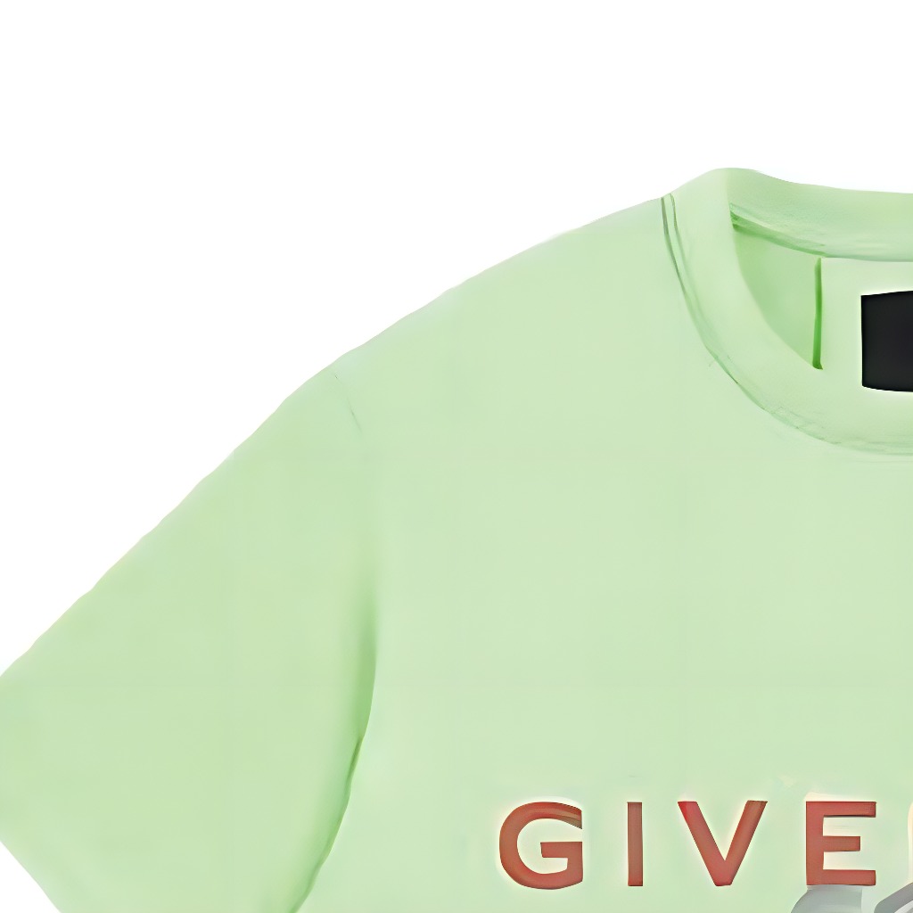 Purchase 지방시 그린 로고 레터 프린트 크루넥 티셔츠. BM716G3YBC-322