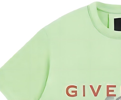 지방시 그린 로고 레터 프린트 크루넥 티셔츠. BM716G3YBC-322 Purchase 지방시 그린 로고 레터 프린트 크루넥 티셔츠. BM716G3YBC-322