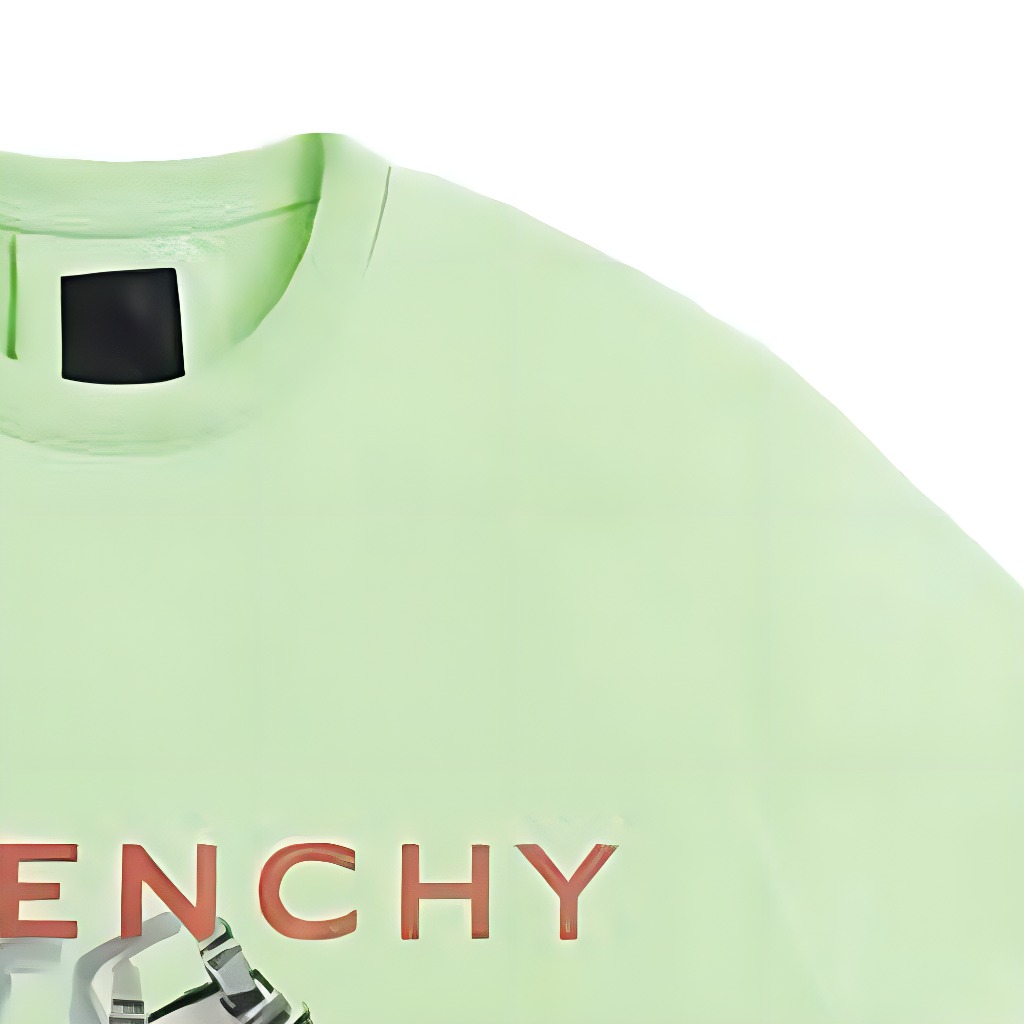 Sizing 지방시 그린 로고 레터 프린트 크루넥 티셔츠. BM716G3YBC-322