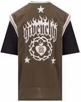 Lookbook GIVENCHY 綠色標誌印花短袖層次T恤 BM71KE3YHU-016