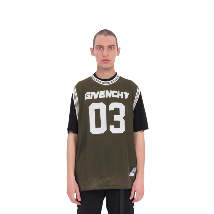 Purchase GIVENCHY 綠色標誌印花短袖層次T恤 BM71KE3YHU-016