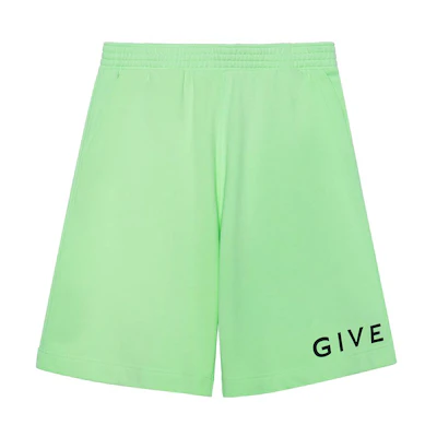 Givenchy Green Shorts with Letter Logo Print Casual Style. BM51863YAC326