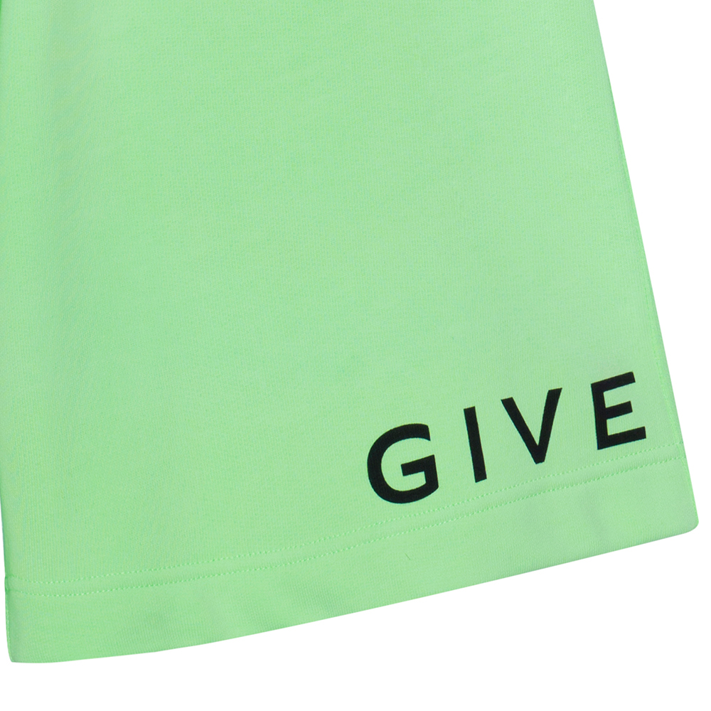 Shop Givenchy  Green Shorts with Letter Logo Print Casual Style. BM51863YAC326