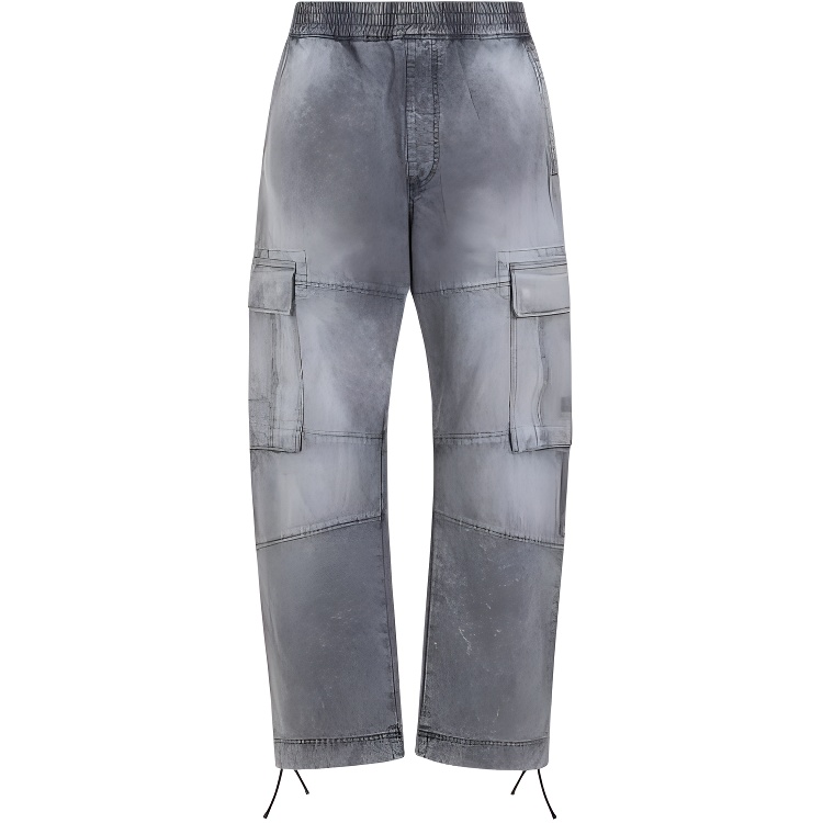 Givenchy  Grey White Cargo Jeans with Elastic Waist and Slim Fit. BM51ET5Y9H-069