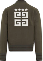 Lookbook Givenchy Khaki Logo Print High-Neck Zip-Up Jacket. BM014A4YFP-305