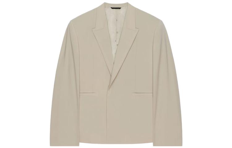 GIVENCHY  Khaki Solid Double-Breasted Long Sleeve Blazer Jacket BM30DC14NX-099