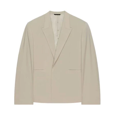 GIVENCHY Khaki Solid Double-Breasted Long Sleeve Blazer Jacket BM30DC14NX-099