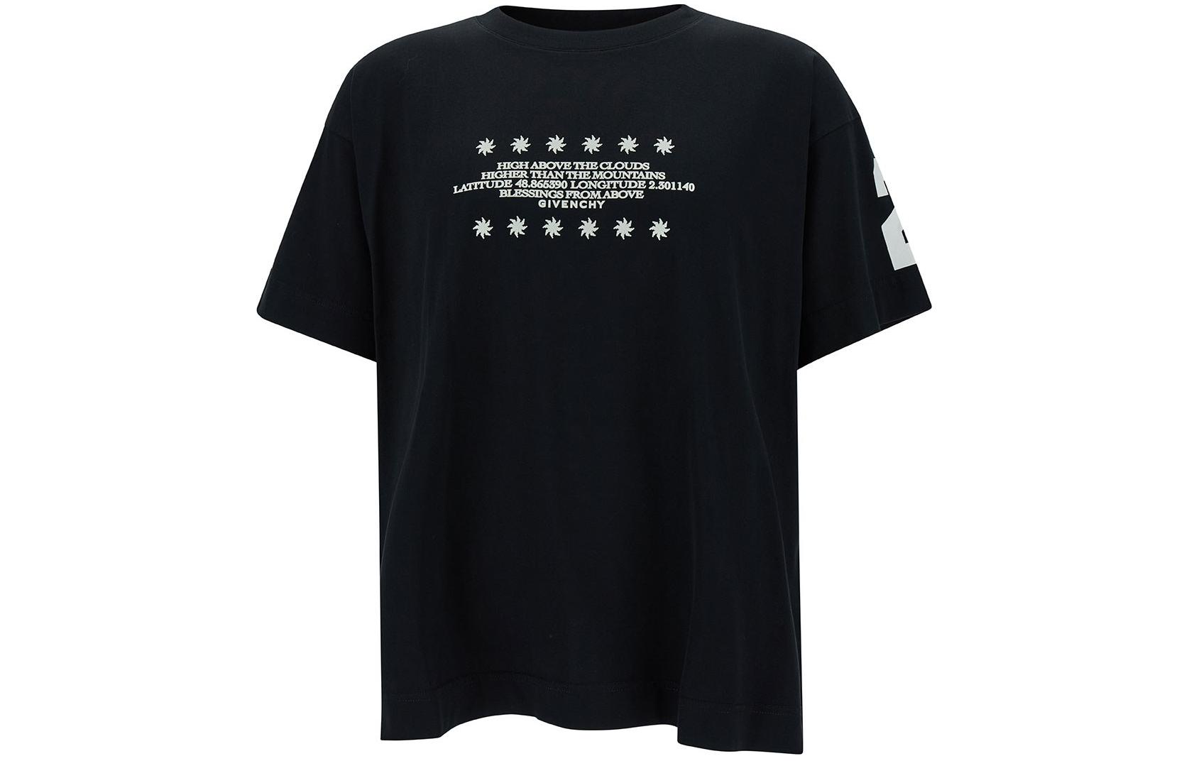 Buy Givenchy Kaos Crewneck Cetak Huruf Hitam BM71JB3YHU-001