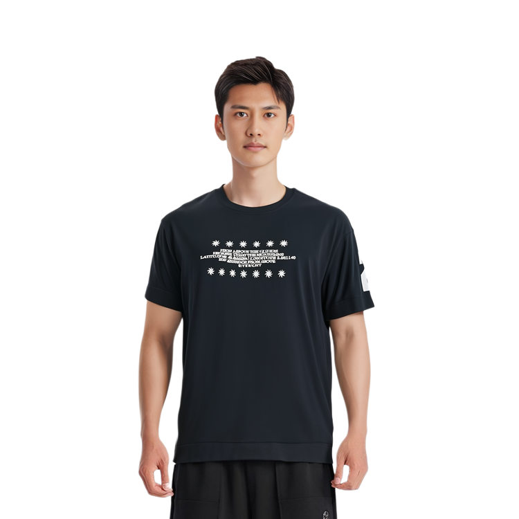 Purchase Givenchy Kaos Crewneck Cetak Huruf Hitam BM71JB3YHU-001